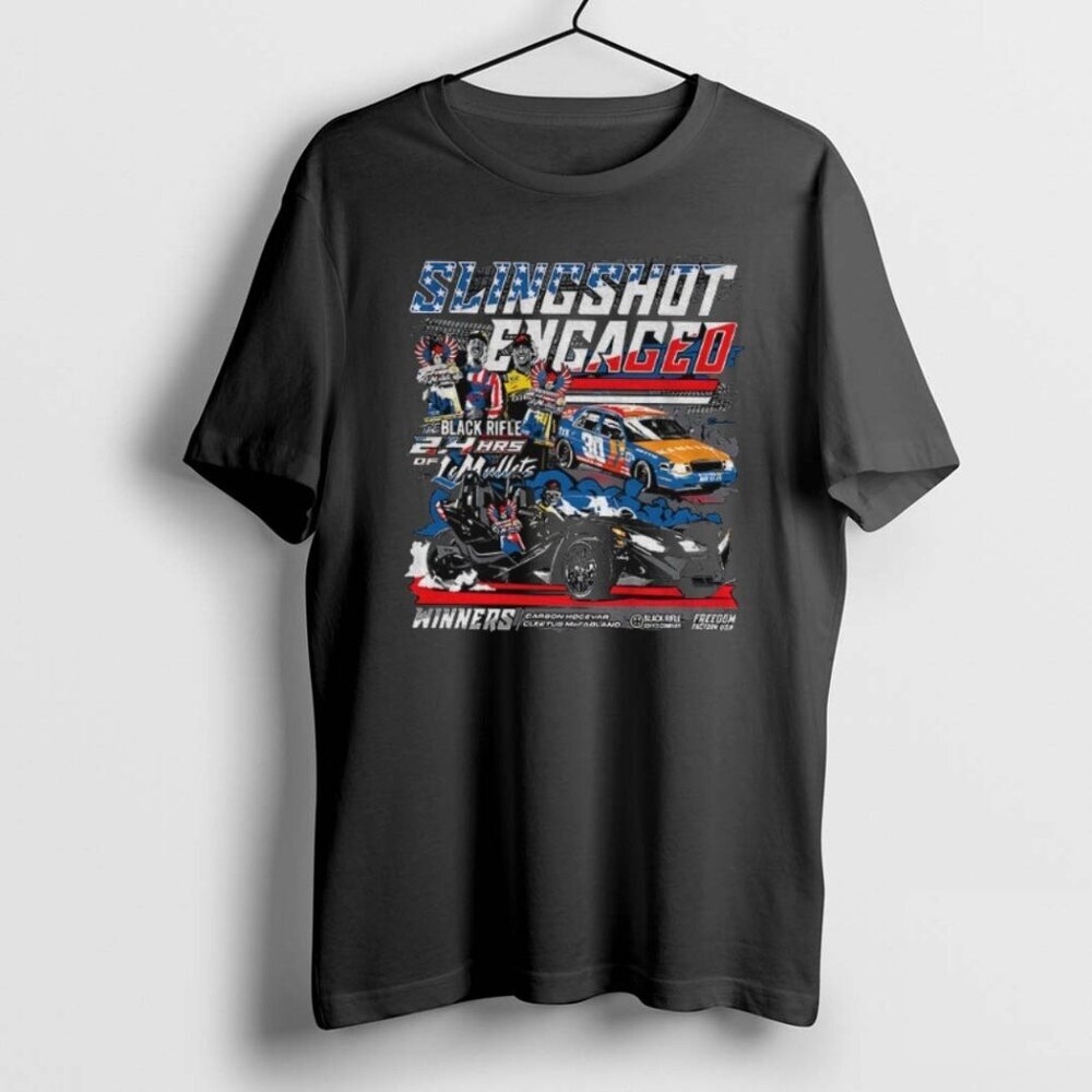 Official Slingshot Carson Hocevar Cleetus McFarland 24H Lemullets NASCAR T-Shirt